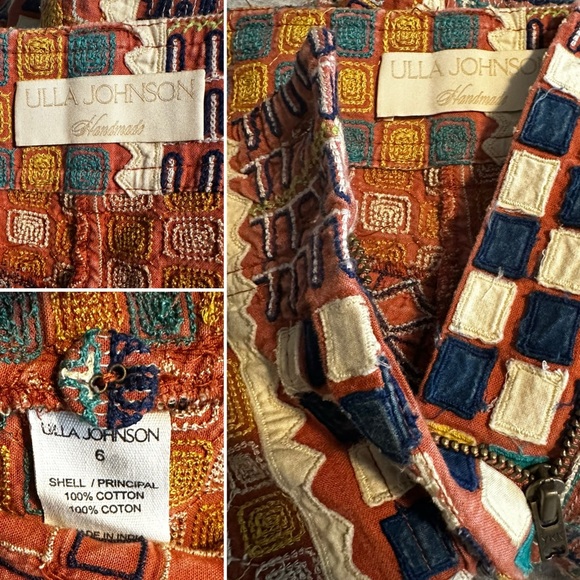 Ulla Johnson Freda Embroidered Pleated Shorts Size 6 - Picture 7 of 15